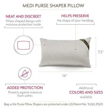 Bag-a-Vie Handbag Purse Shaper Pillow - Luxury 14x7.5 Herringbone
