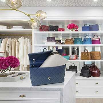 Bag-a-Vie Handbag Purse Shaper Pillow - Luxury 14x7.5 Herringbone