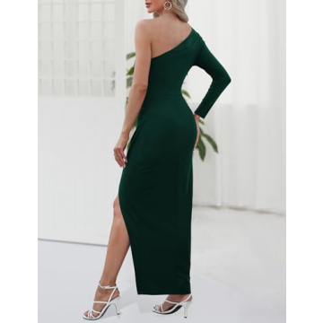 Elegant One Shoulder Long Sleeve Cocktail Dress for Women