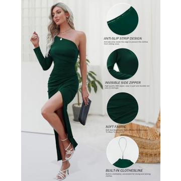 Elegant One Shoulder Long Sleeve Cocktail Dress for Women