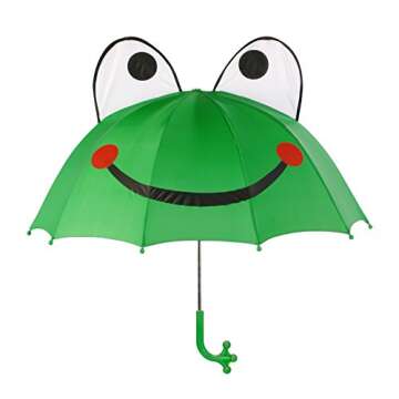 Kidorable Kids Frog Umbrella, One Size - Adorable Rain Gear for Children