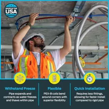 SharkBite 1/2 Inch x 100 Feet Blue PEX-B, PEX Pipe Flexible Water Tubing for Plumbing, U806B100