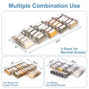 Brippo Spice Drawer Organizer Efficient Kitchen Storage Solution