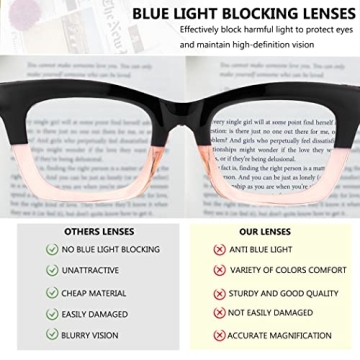 Bullabulling 3-Pack Stylish Blue Light Blocking Readers