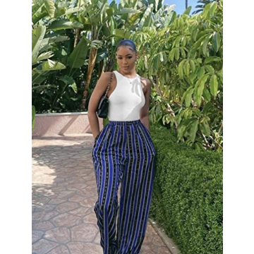 XXTAXN Women's Sexy Bodycon Sleeveless Bodysuit White