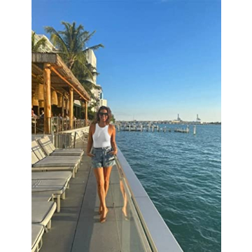 XXTAXN Women's Sexy Bodycon Sleeveless Bodysuit White