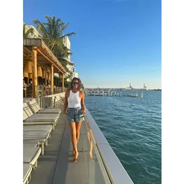 XXTAXN Women's Sexy Bodycon Sleeveless Bodysuit White