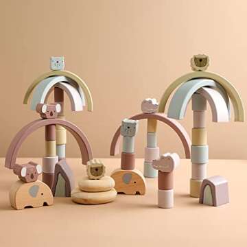 let's make Wooden Toys Arch Animal Stacking Blocks | Montessori Toys Building Blocks for Toddlers Ag...