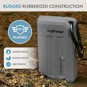 myCharge Waterproof USB C Power Bank for Outdoor Adventure