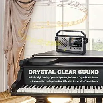 NOAA Weather AM FM Portable Radio with Best Reception,Flashlight, Earphone Jack,Battery Operated Radio by 3X D Cell Batteries or AC Power for ICE Storms Emergency Use,Plug in Wall by PRUNUS J15WB