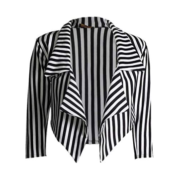 Loxdonz Women's Stylish Striped Waterfall Blazer for Parties