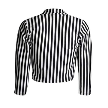 Loxdonz Women's Stylish Striped Waterfall Blazer for Parties
