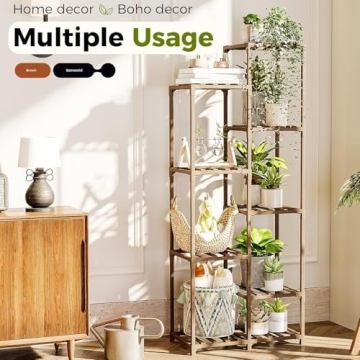 Bamworld Tall Plant Stand for Indoor and Outdoor Use