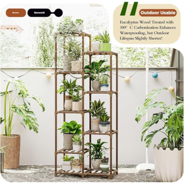 Bamworld Tall Plant Stand for Indoor and Outdoor Use