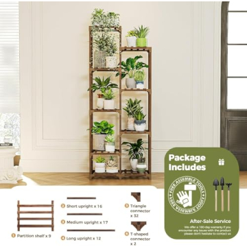 Bamworld Tall Plant Stand for Indoor and Outdoor Use