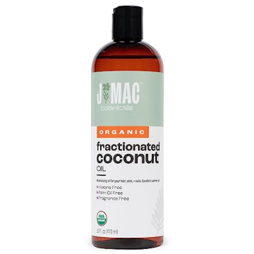 J MAC BOTANICALS Organic Fractionated Coconut Oil - Versatile Carrier Oil for Massage, Skin & Hair C...