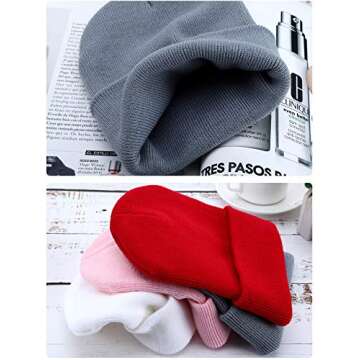 12 Pack Warm Beanie Hats - Unisex Winter Cuffed Hats