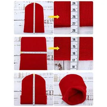 12 Pack Warm Beanie Hats - Unisex Winter Cuffed Hats