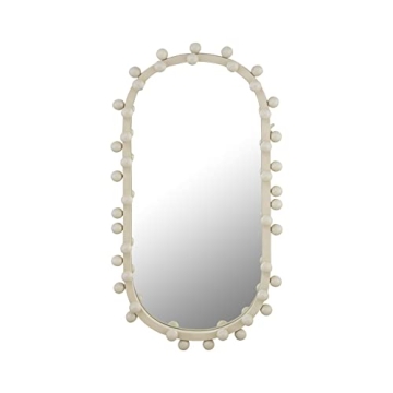 Elegant Ivory Oval Wall Mirror for Stylish Home Decor