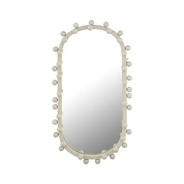 Tov Furniture Bubbles Ivory Cream Metal Frame Oval Wall Mirror - Whimsical Elegance