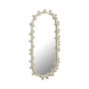 Elegant Ivory Oval Wall Mirror for Stylish Home Decor