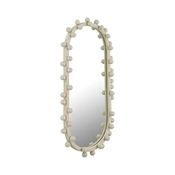 Elegant Ivory Oval Wall Mirror for Stylish Home Decor