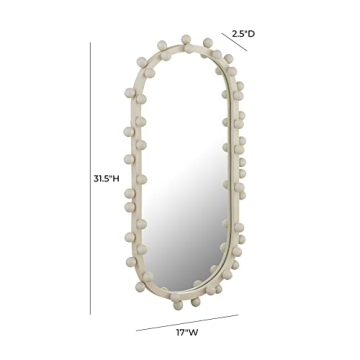 Elegant Ivory Oval Wall Mirror for Stylish Home Decor