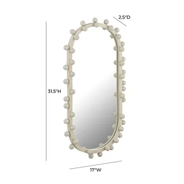 Elegant Ivory Oval Wall Mirror for Stylish Home Decor