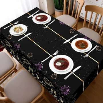 2 Pack New Year Tablecloths for Elegant Celebrations