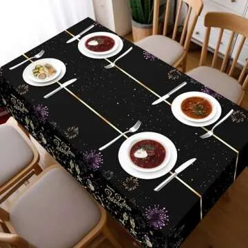 2 Pack New Year Tablecloths for Elegant Celebrations