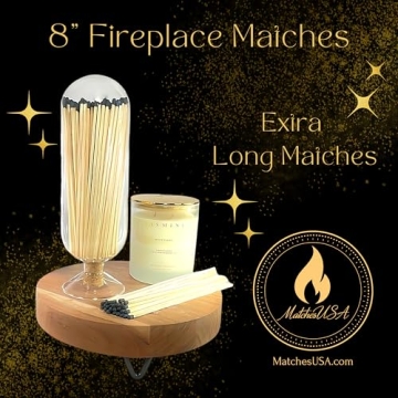 Extra Tall Decorative Glass Matches Cloche Gift Set