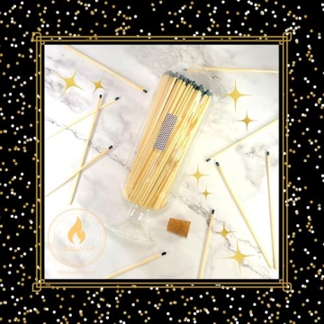 Extra Tall Decorative Glass Matches Cloche Gift Set