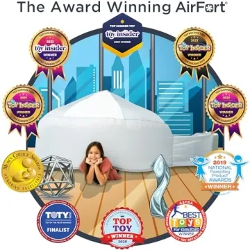 The Original Patented AirFort - Build A Fort in 30 Seconds, Inflatable Fort for Kids, Play Tent for 3-12 Years, A Playhouse Where Imagination Runs Wild, Fan not Included (Mod About Gray)