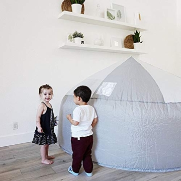 The Original Patented AirFort - Build A Fort in 30 Seconds, Inflatable Fort for Kids, Play Tent for 3-12 Years, A Playhouse Where Imagination Runs Wild, Fan not Included (Mod About Gray)