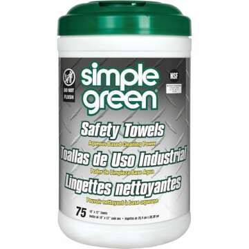 Simple Green Safety Towels - Effective, Eco-Friendly Cleaning Wipes, 75 Count Canister