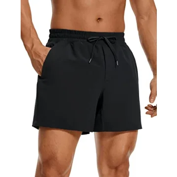 CRZ YOGA Men's Linerless Workout Shorts - 5'' Lightweight Quick Dry Running Sports Athletic Gym Shor...