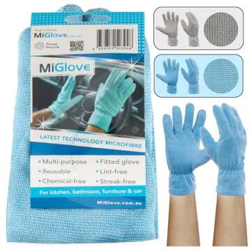 MiGlove Microfiber Gloves for Dusting & Car Detailing - Reusable & Scratch-Free Cleaning