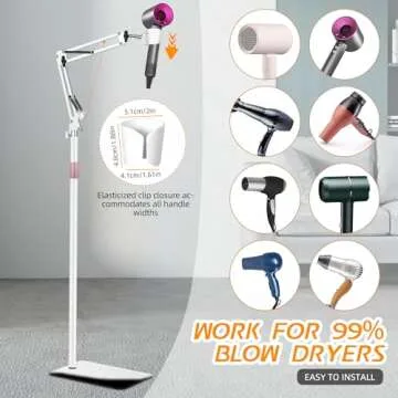 Hands-Free Hair Dryer Stand, 1.6M Adjustable Holder