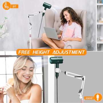Hands-Free Hair Dryer Stand, 1.6M Adjustable Holder