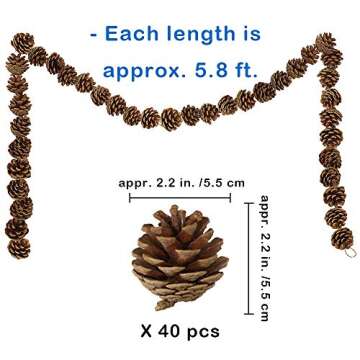 Rustic Pine Cone Garland - 6ft Natural Decor for Holidays