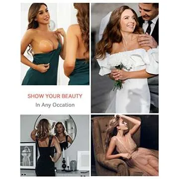 Loxoto Sticky Bra Adhesive Push Up Invisible Strapless Bra for Women with Nipple Covers (Flesh, B)