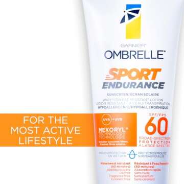 GARNIER Ombrelle Sport Sunscreen Lotion, SPF 60 – Ultimate Outdoor Protection