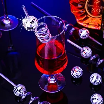 70s Disco Ball Straw Decorations for Vibrant Parties