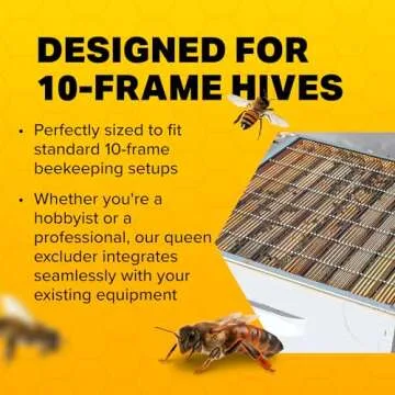 Mann Lake, Queen Excluder for Beekeeping, Precision Welded Low Carbon Steel, Perfect for 10-Frame Hives, Durable and Long-Lasting, Keeps Honey Clean by Preventing Queen Access