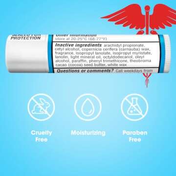 ChapStick Bulk Medicated Lip Balm 12-Pack – External Analgesic, Skin Protectant for Dry Lips & Col...