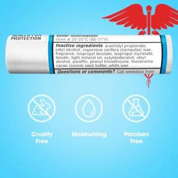ChapStick Bulk Medicated Lip Balm 12-Pack – External Analgesic, Skin Protectant for Dry Lips & Col...