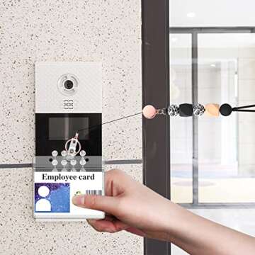 9 in 3 Set Retractable Lanyard for ID Badges, Teacher Lanyard with ID Holder Beaded Lanyards for Women Teacher Appreciation Gifts Stocking Stuffers for Girls