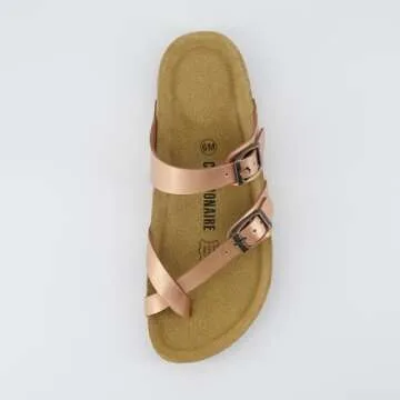 Stylish CUSHIONAIRE Luna Cork Footbed Sandals for Women