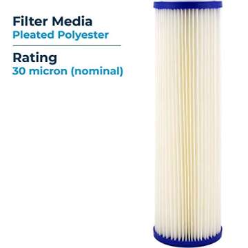 SpiroPure 30 Micron Pleated Polyester Water Filter