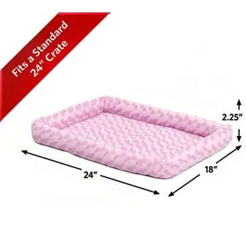 MidWest Homes for Pets Bolster Dog Bed 24L-Inch Pink Dog Bed or Cat Bed w/ Comfortable Bolster | Ide...